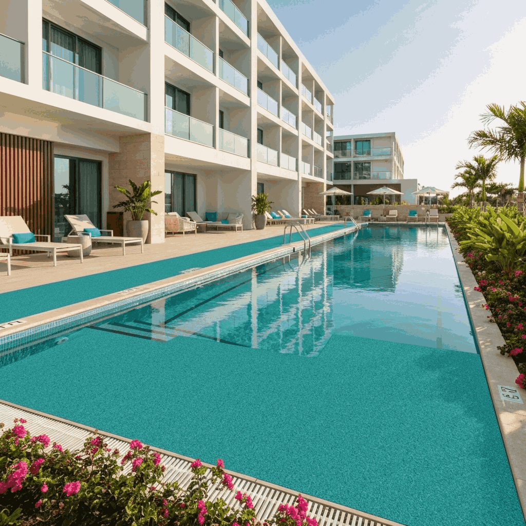 Lüks otel havuz güvertesi EVA